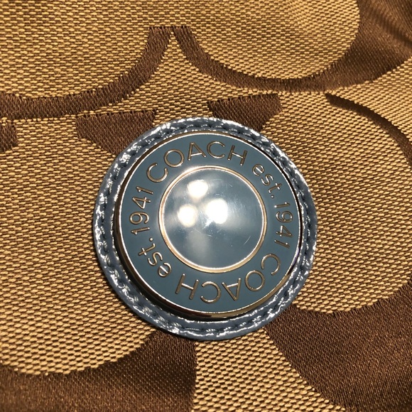 Coach signature stripe shoulder hobo bag - Picture 3 of 6